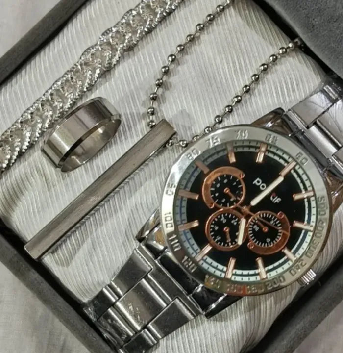 High Quality Silver Watch Combo for Men