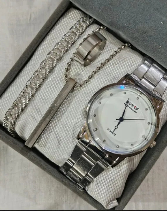 High Quality Silver Watch Combo for Men