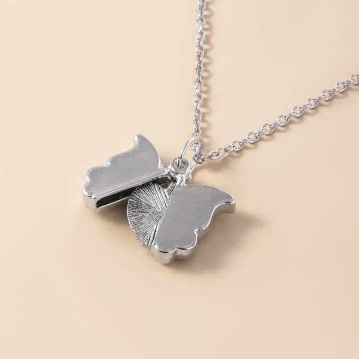 Butterfly Heart Locket Necklace – I Love You