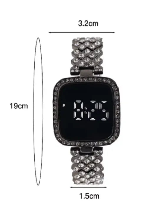 Elegant Diamond LED Watch for Girls