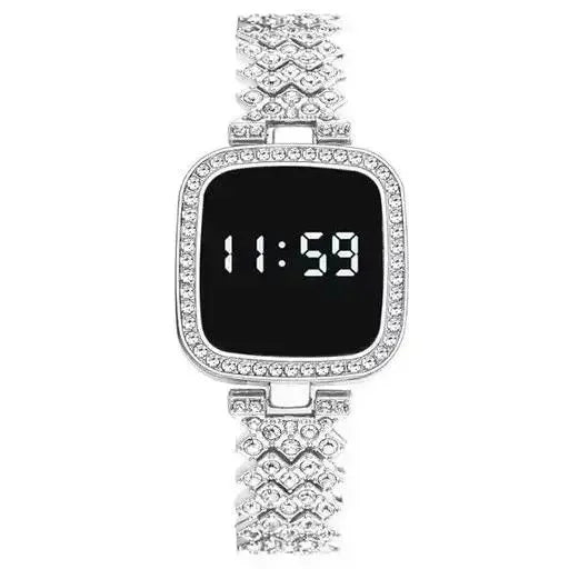 Elegant Diamond LED Watch for Girls