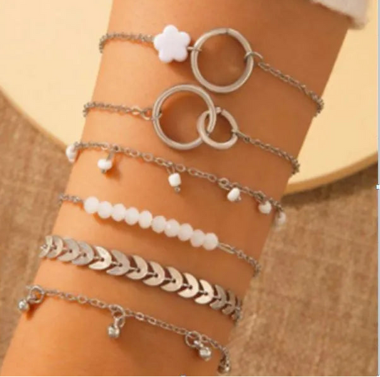 6-Piece Royal Charm Bracelet Set – Ladies